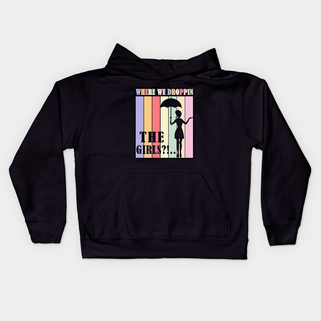 Where We Droppin The Girl Kids Hoodie by SparkleArt